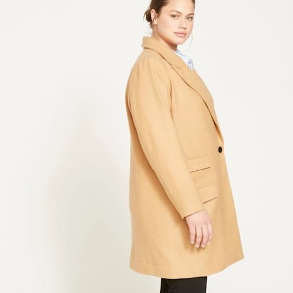 Universal Standard New Tailored Coat Classic Camel Wool Blend Coat
